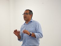 Bienvenida al Taller, actividad de integraci&oacute;n de participantes por Dionicio Le&oacute;n Salas, Director Administrativo del CIMAT.