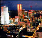 aerial photo of city lights seen at night